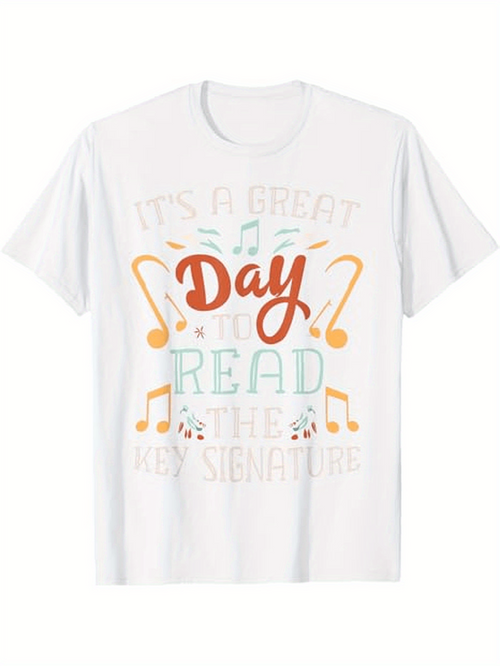 Men's Graphic T-Shirt Its A Great Day To Read Key Signature With Musical Notes Shirt