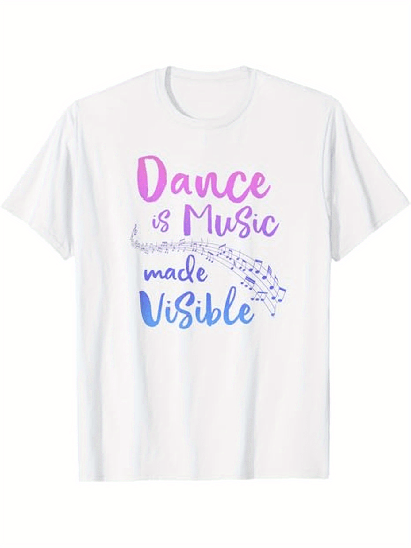 Men's Graphic T-Shirt Dance Is Music Made Visible Flowing Colorful Notes Over Musical Staff T Shirt