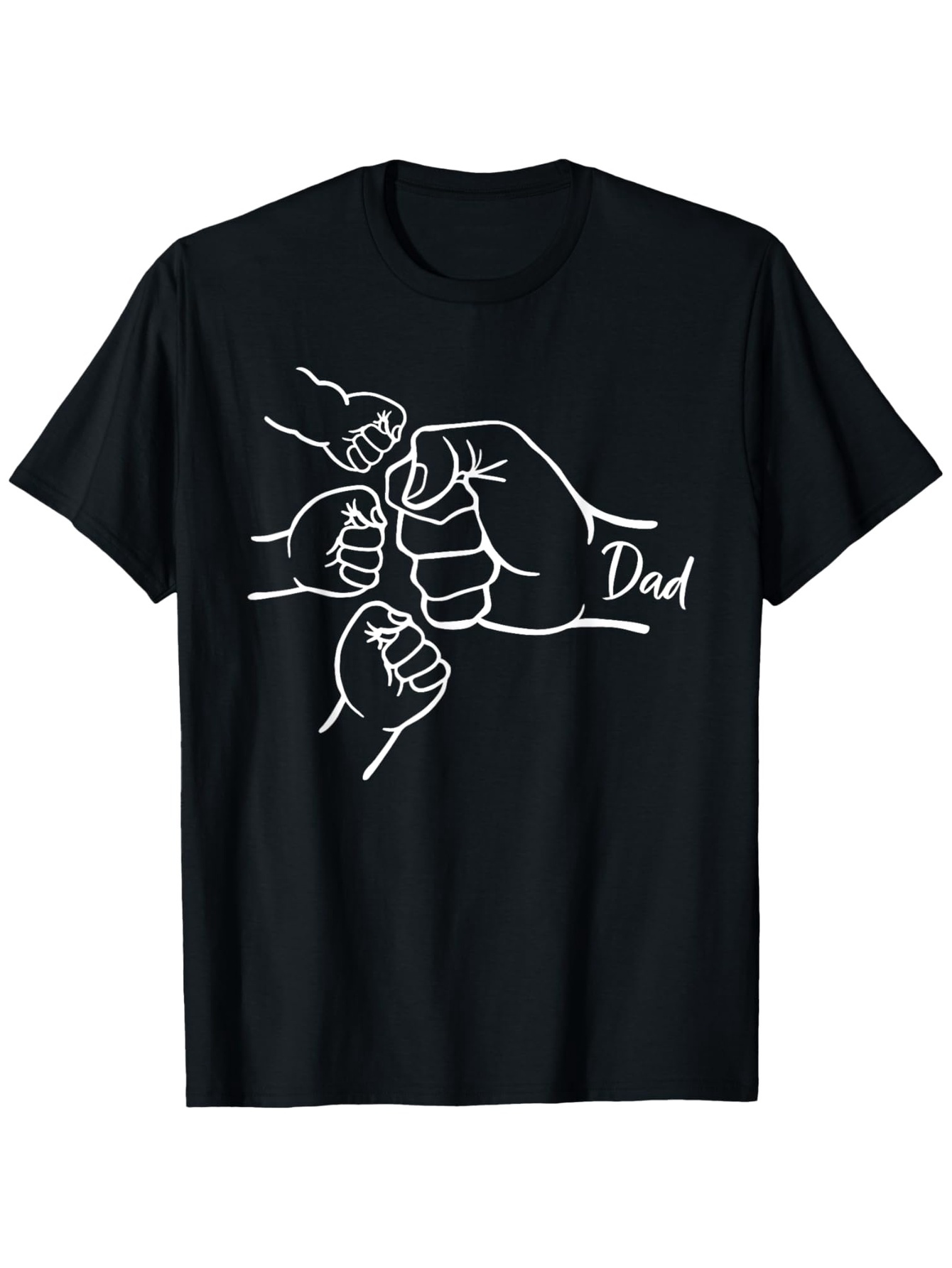 Men's Graphic T-Shirt Dad Lettering With Outlined Family Group Fist Bump Design