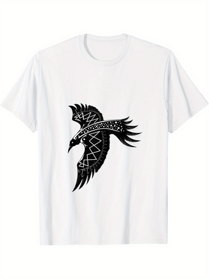Men's Graphic T-Shirt Tribal Ornament Patterns And Bold Lines Flying Bird