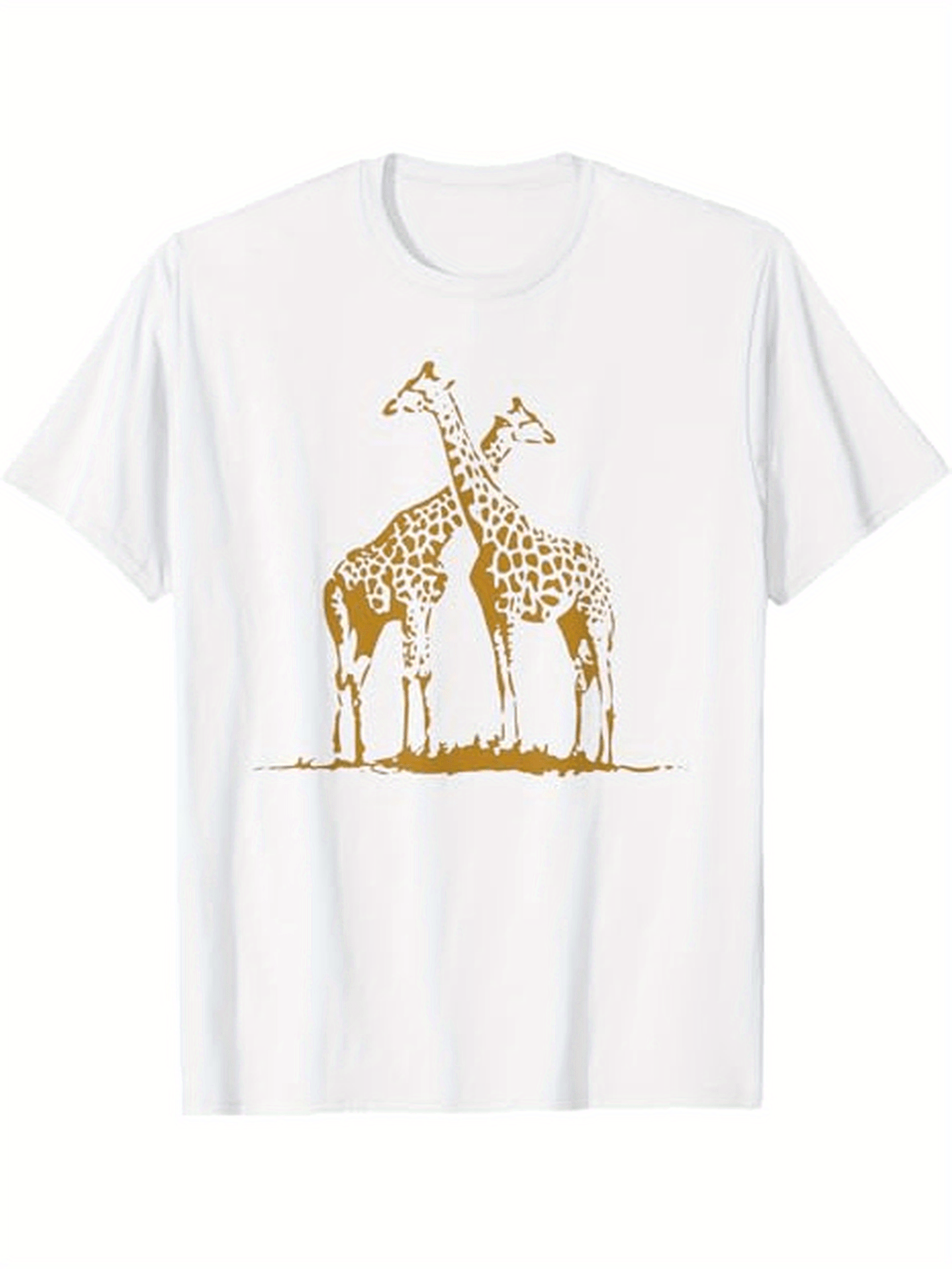Men's Graphic T-Shirt Golden Sunlit Plain With Two Calm Grazing Giraffes Majestic Giraffe