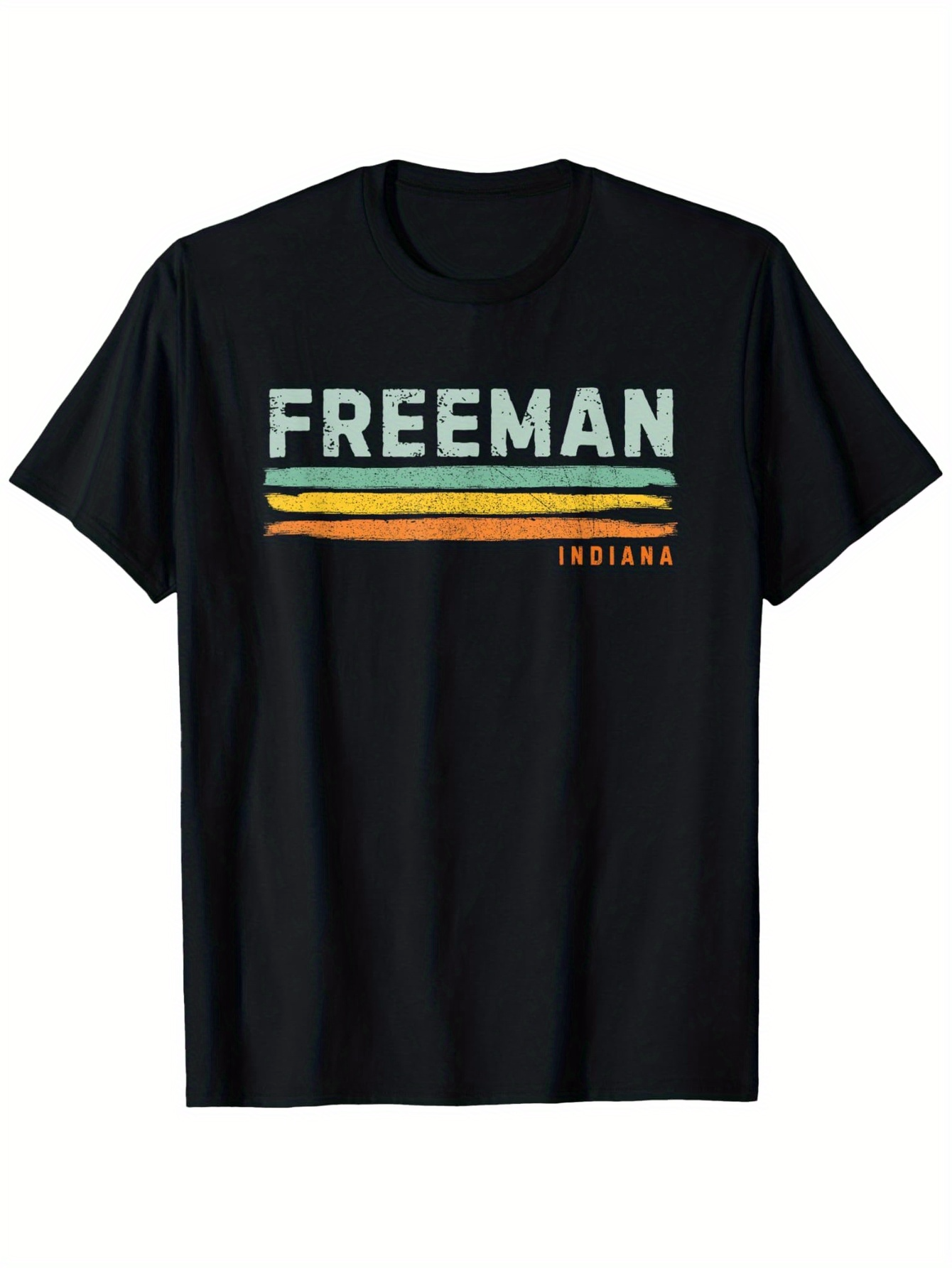 Men's Graphic T-Shirt Freeman With Colored Retro Stripes Indiana T Shirt