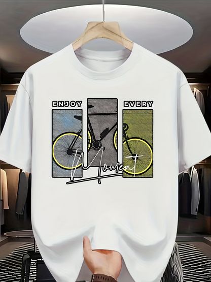 Men's Graphic T-Shirt Enjoy Every Day With Minimalist Bicycle Graphic