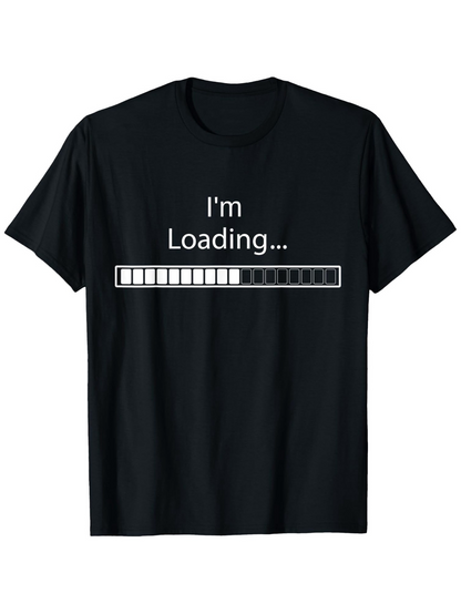 Men's Graphic T-Shirt Im Loading Progress Bar With Pixelated Minimal Black T Shirt