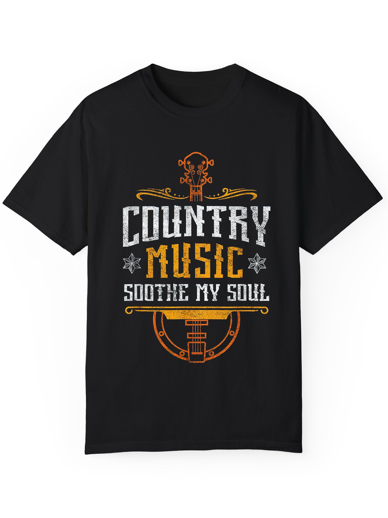Men's Graphic T-Shirt Country Music Soothe My Soul Vintage Guitar And Typography Design T Shirt