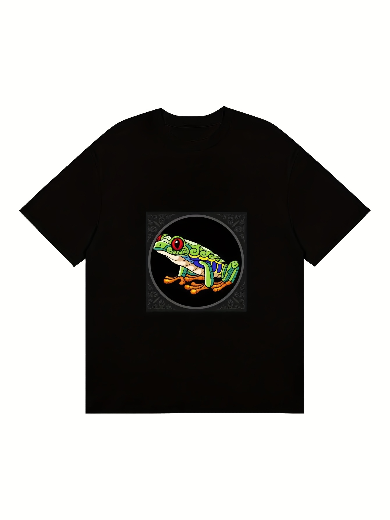 Men's Graphic T-Shirt Vivid Tropical Colors Under Neon Lights Frog