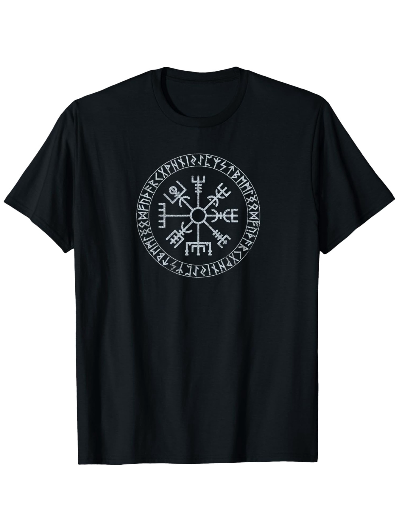 Men's Graphic T-Shirt Ancient Nordic Runes Circle Symbol With Mystical Protective Marking