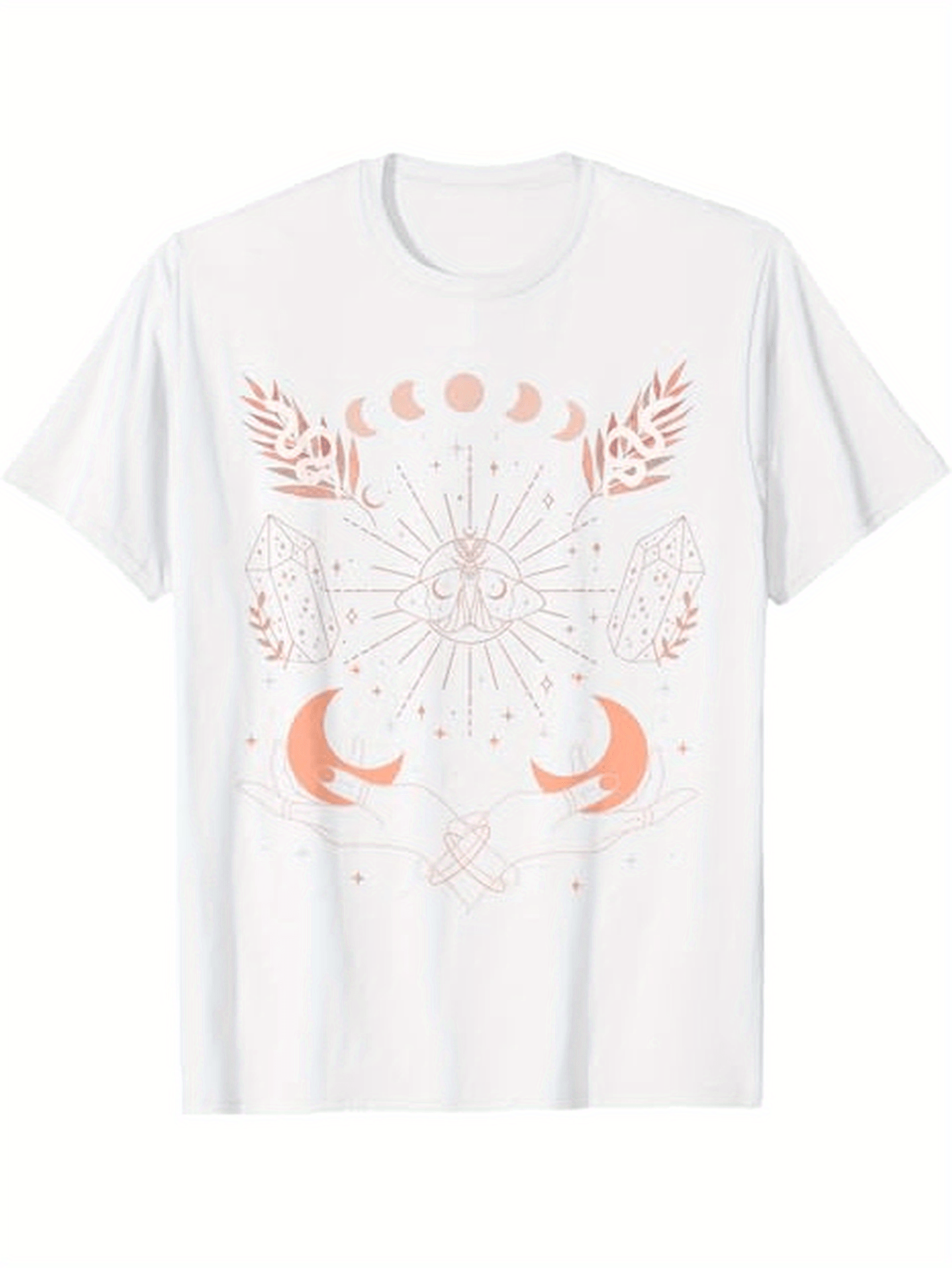 Men's Graphic T-Shirt Celestial Mandala With Crescent Moons Around Mystical Floral Sun