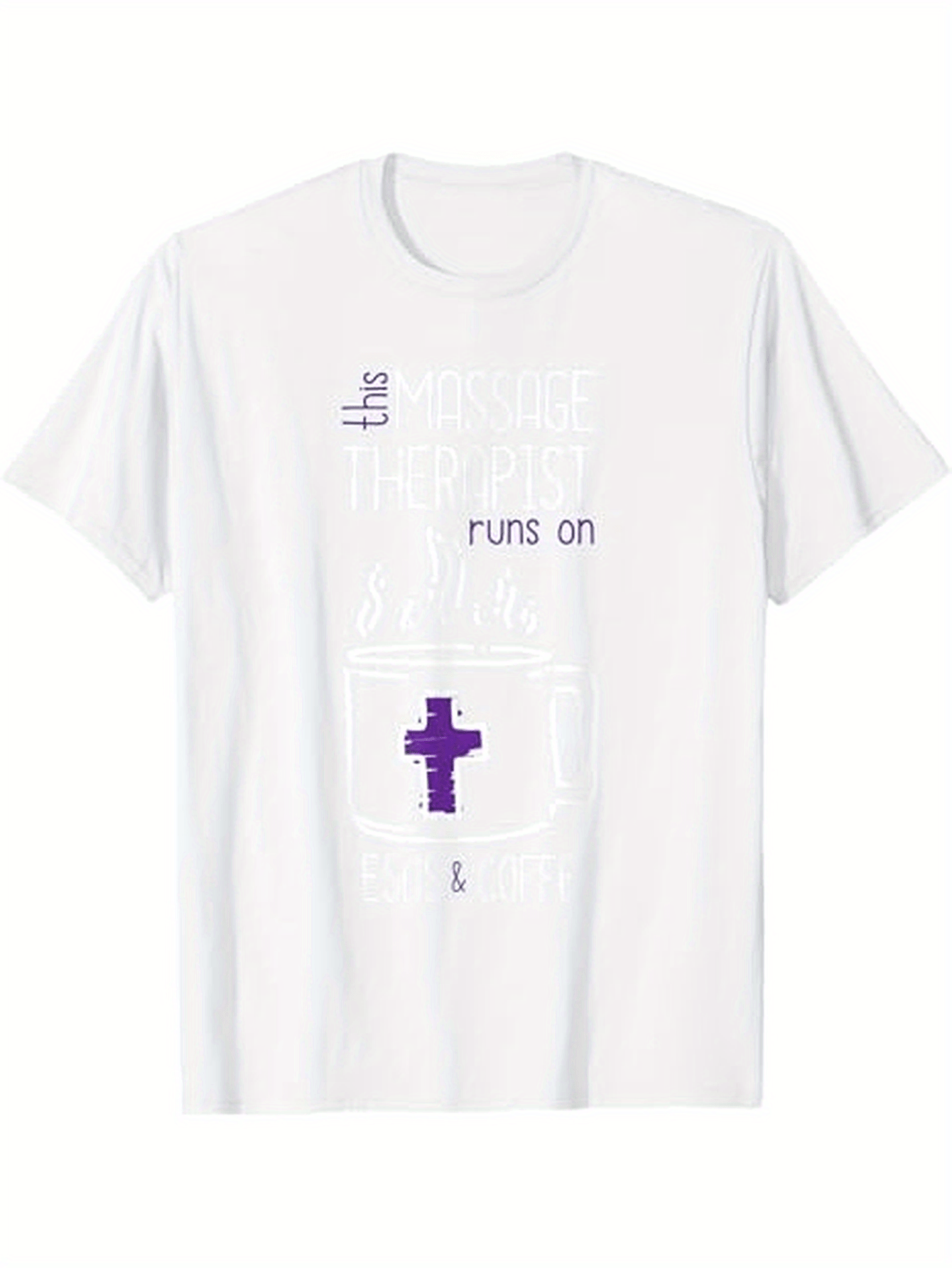 Men's Graphic T-Shirt Christian Faith Inspired Graphic With Purple Cross And Minimalist Elements