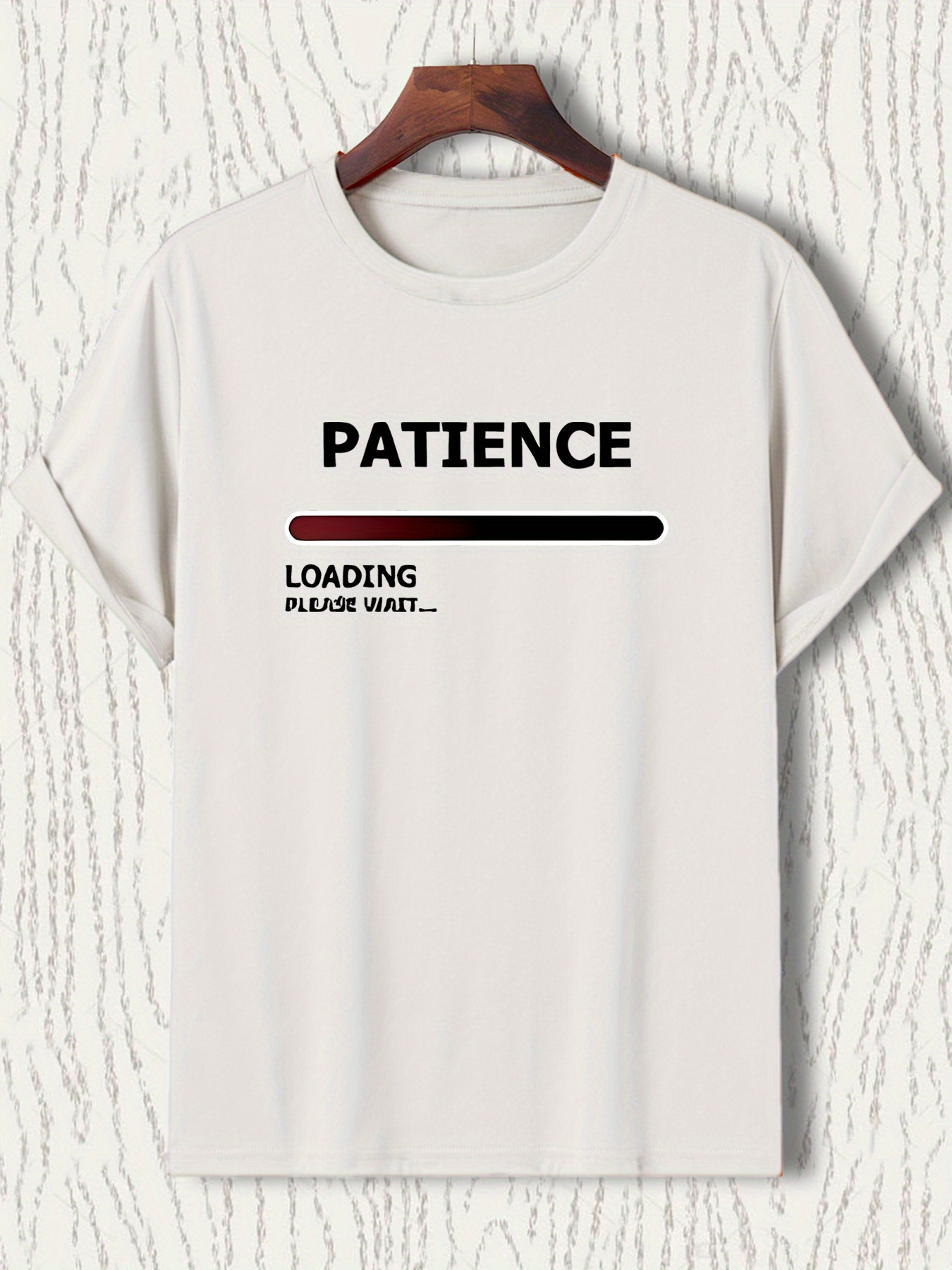 Men's Graphic T-Shirt Patience Loading Bar Graphic With Minimalist Modern Font T Shirt
