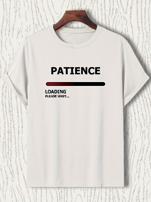 Men's Graphic T-Shirt Patience Loading Bar Graphic With Minimalist Modern Font T Shirt