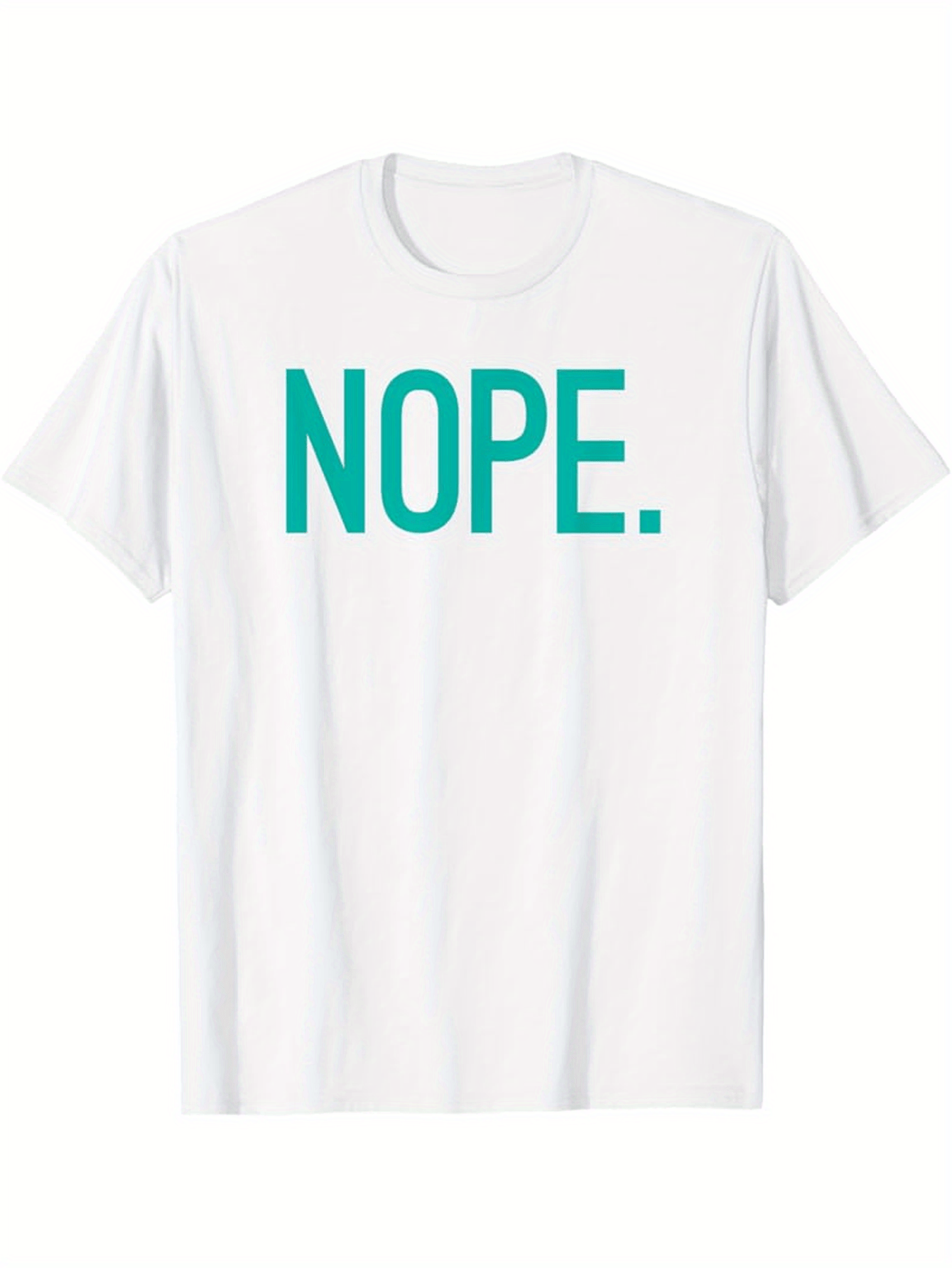 Men's Graphic T-Shirt Nope Bold Lettering Minimalist Statement White T Shirt
