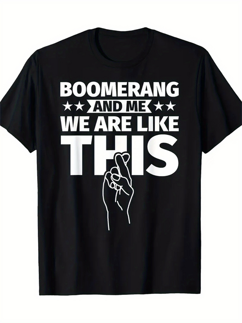 Men's Graphic T-Shirt Boomerang And Me We Are Like This With Simple Outline Hand Drawing