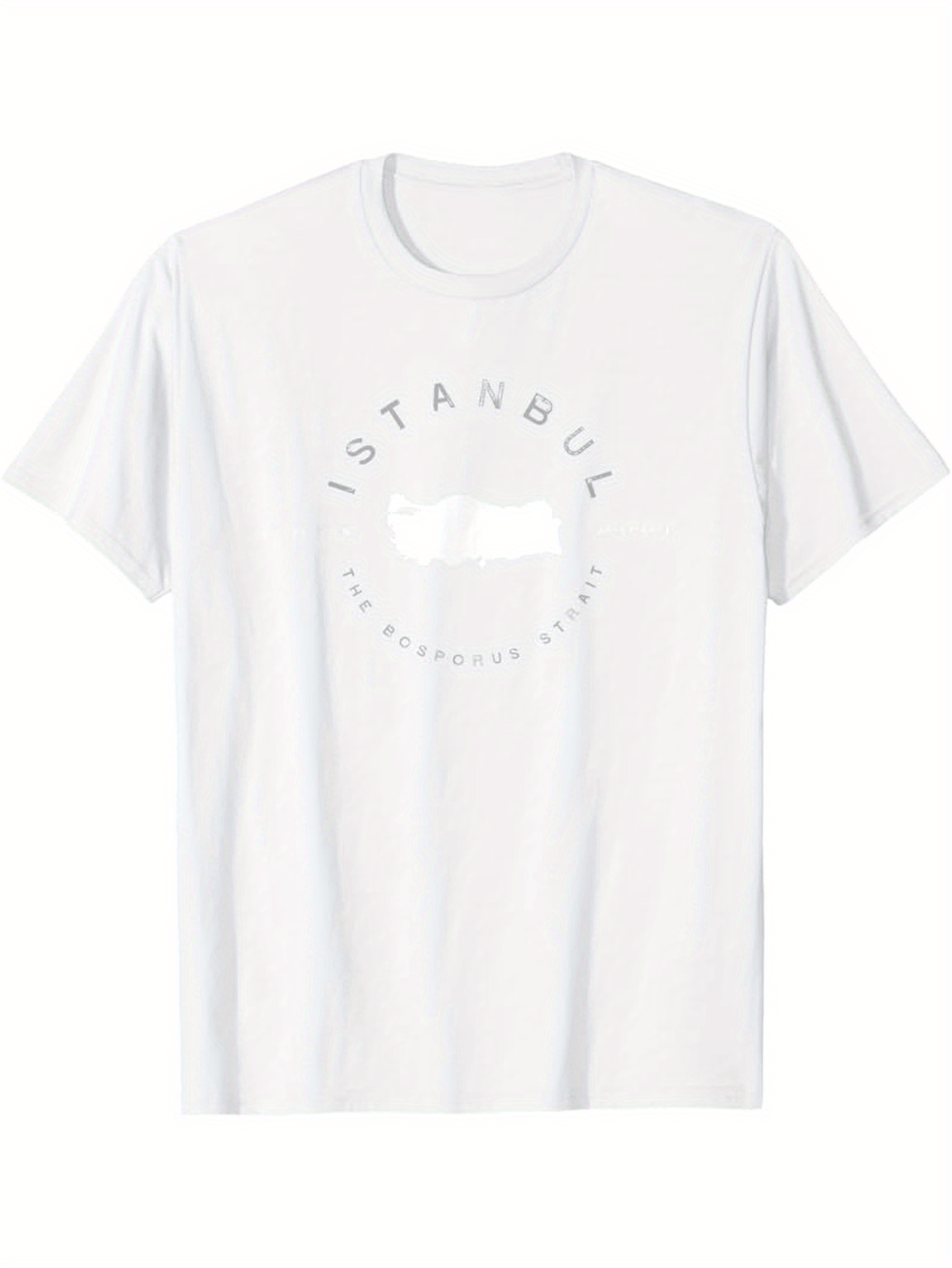 Men's Graphic T-Shirt Istanbul Surrounded By Subtle Circular Landmarks Silhouette Skyline