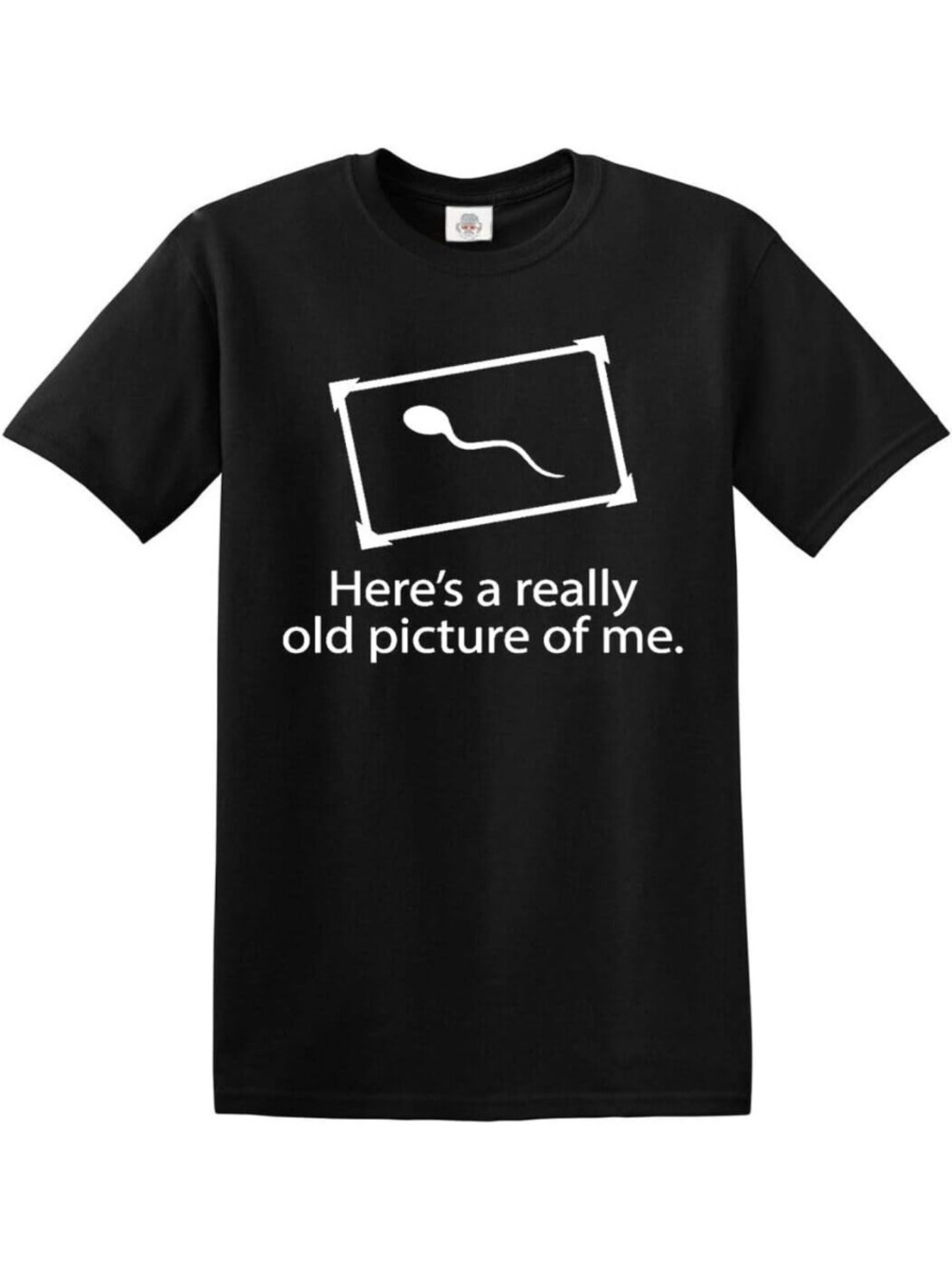 Men's Graphic T-Shirt Heres A Really Old Picture Of Me Simple Outline Framed Sperm Graphic