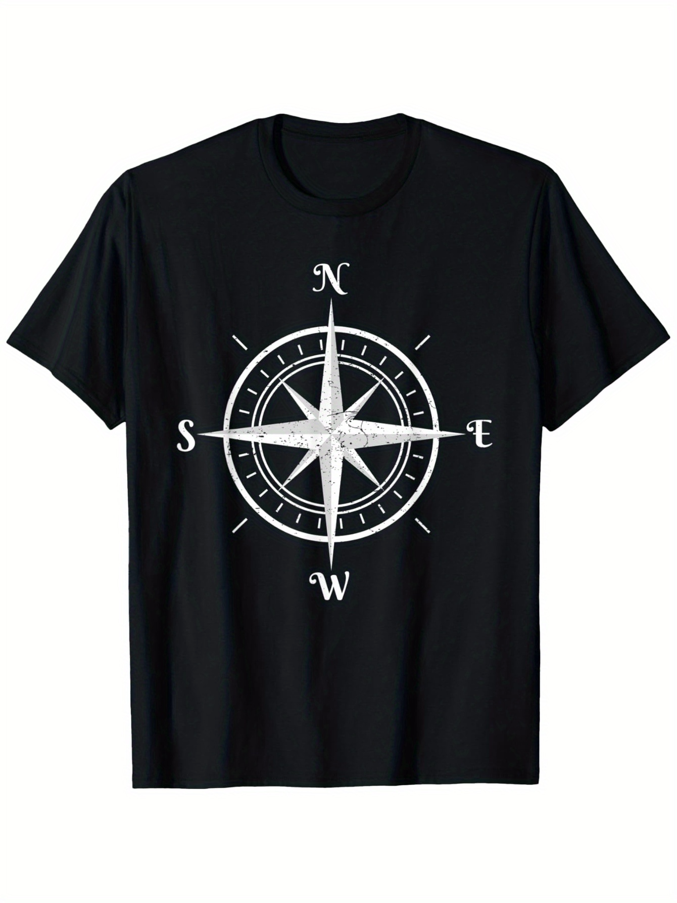 Men's Graphic T-Shirt Classic Compass Rose With Detailed Wind Directions And Ornate Centerpiece Star Compass