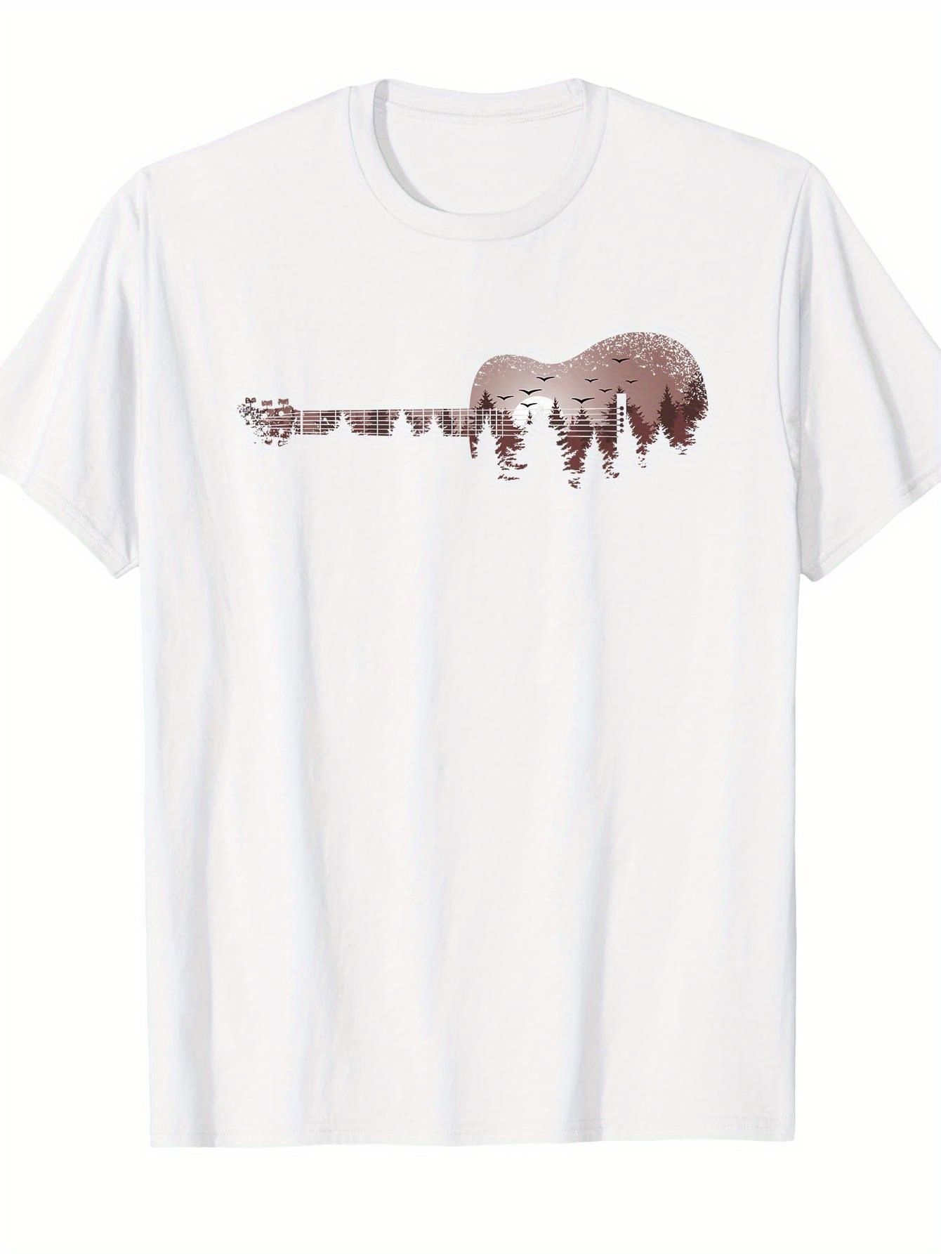 Men's Graphic T-Shirt Majestic Forest Silhouette With Reflected Trees And Lone Bear