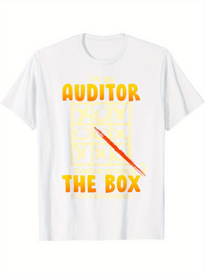 Men's Graphic T-Shirt Auditor The Box With Artistic Yellow Red Graphic