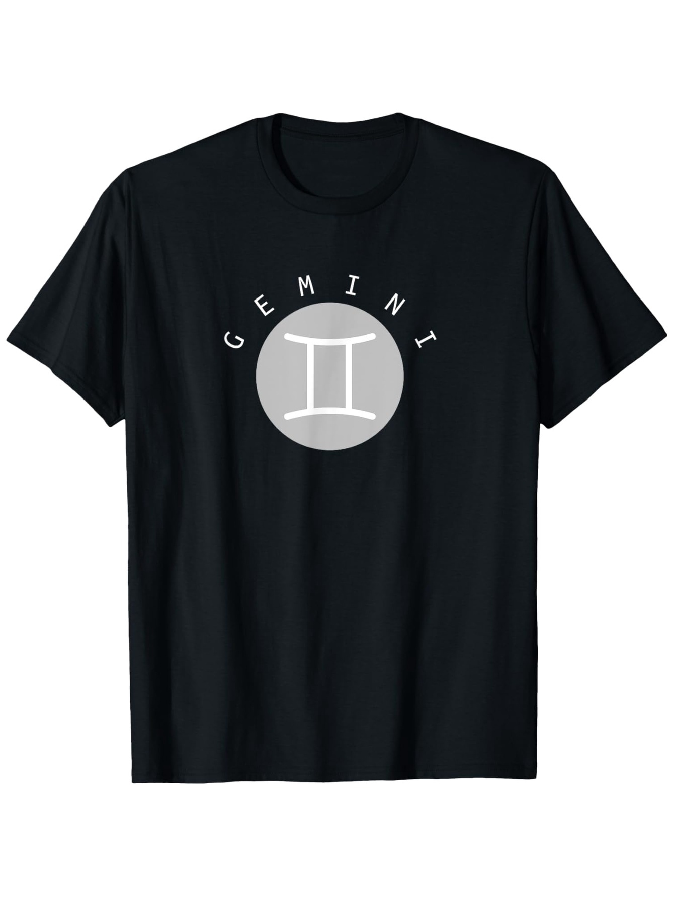 Men's Graphic T-Shirt Gemini Minimalist Gray Zodiac Circle Gemini Symbol