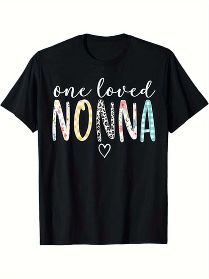 Men's Graphic T-Shirt One Loved Colorful Hand Drawn Letters Heart Nonna