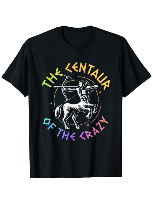 Men's Graphic T-Shirt The Centaur Of The Crazy Surrounded By Vibrant Colors Shooting Arrow Centaur