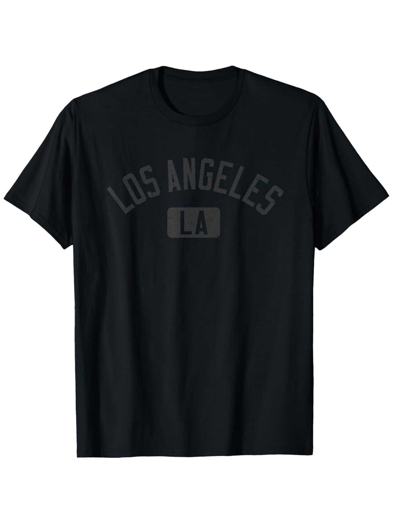 Men's Graphic T-Shirt Los Angeles LA Text With Minimalist Bold Typeface Black Tshirt