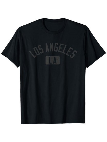 Men's Graphic T-Shirt Los Angeles LA Text With Minimalist Bold Typeface Black Tshirt