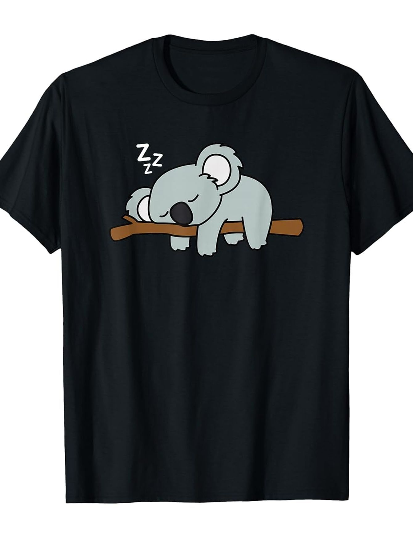 Men's Graphic T-Shirt Cute Koala Sleeping Peacefully On Tree Branch Under Zzz Letters Koala