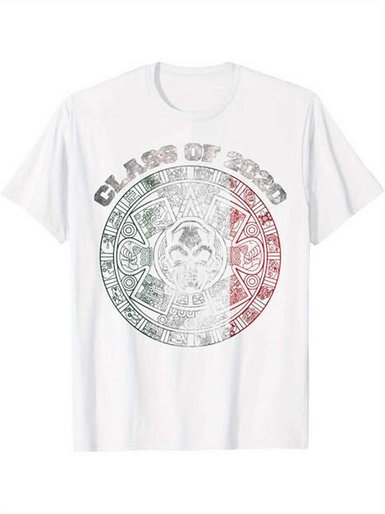 Men's Graphic T-Shirt Class Of 2020 Ancient Aztec Calendar With Symbolic Design Medallion