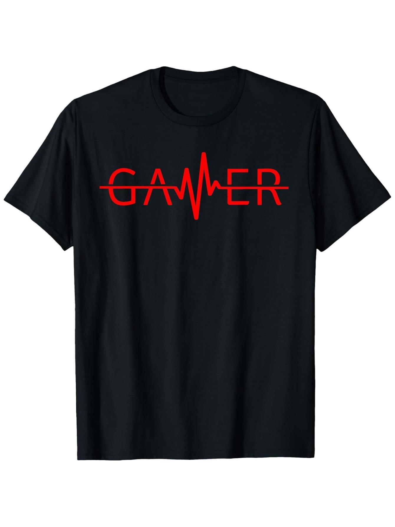 Men's Graphic T-Shirt Gamer Red Pulse Line Central Graphic T Shirt