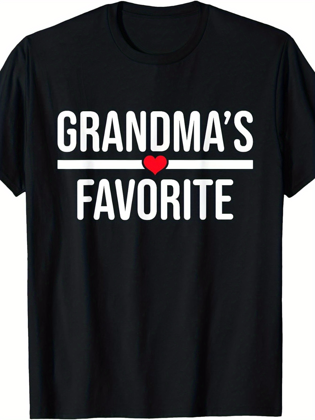 Men's Graphic T-Shirt Grandmas Favorite Bold White Letters With A Small Red Heart