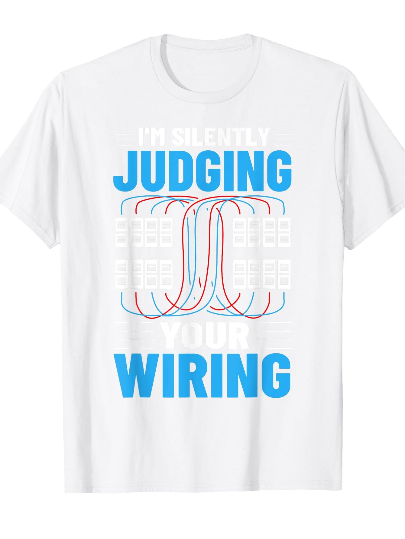 Men's Graphic T-Shirt Im Only Judging Wiring With Colorful Loops And Simple Lines