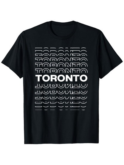 Men's Graphic T-Shirt Toronto Modern Typography With Layered White Outline Letters