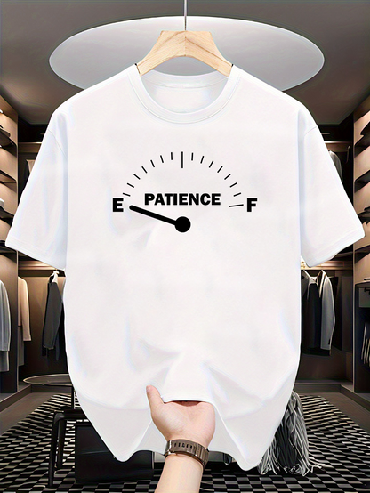 Men's Graphic T-Shirt Patience Meter Graphic With Black Gauge And Bold Letters T Shirt