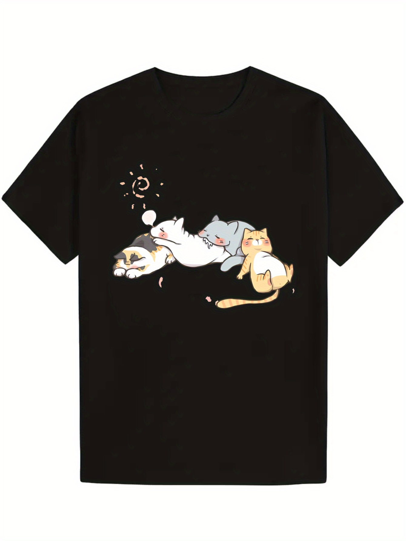 Men's Graphic T-Shirt Lazy Afternoon Peaceful Sunlight Among Resting Cozy Cats