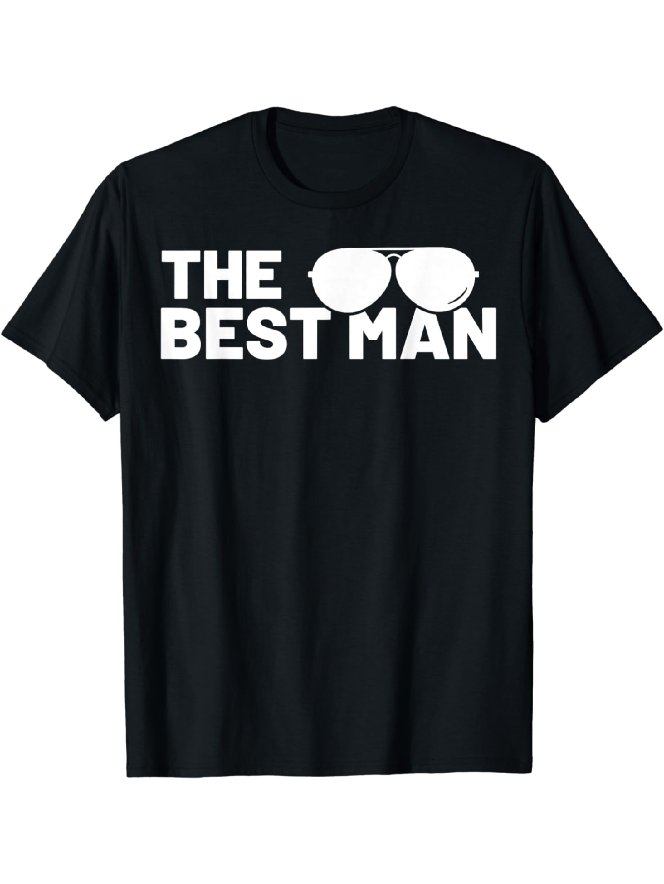 Men's Graphic T-Shirt The Best Man Bold White Letters With Sunglasses Graphic T Shirt