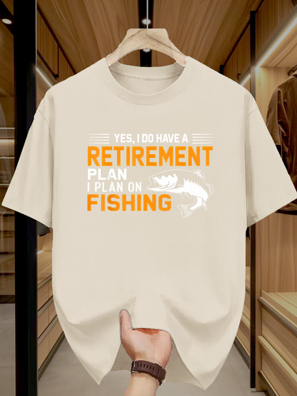 Men's Graphic T-Shirt Yes I Do Have A Retirement Plan I Plan On Fishing With Jumping Fish Graphic