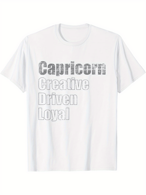 Men's Graphic T-Shirt Capricorn Creative Driven Loyal Zodiac Sign Traits T Shirt
