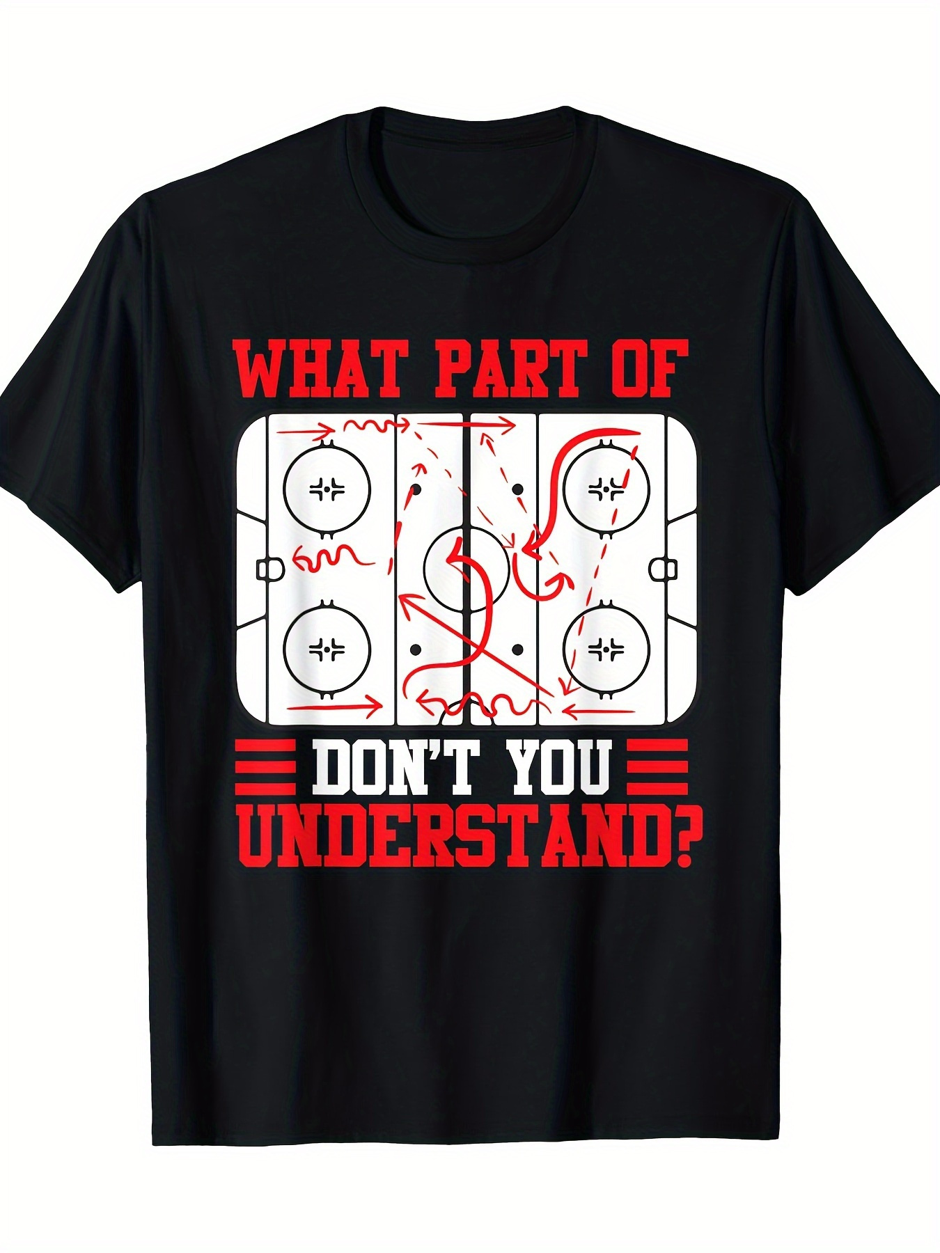 Men's Graphic T-Shirt What Part Of Dont You Understand Hockey Rink Diagram Shirt
