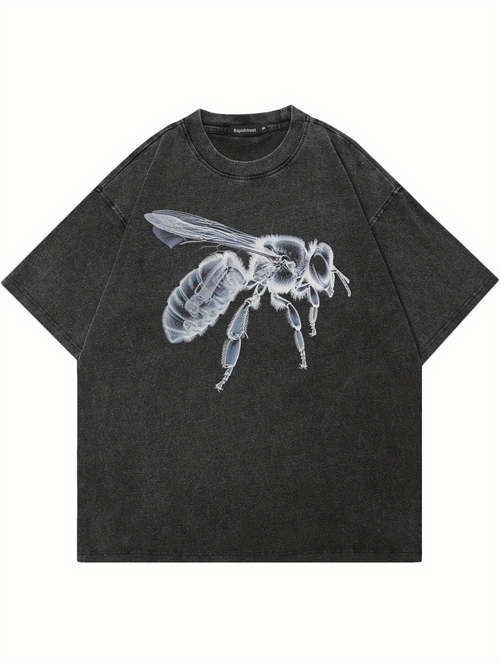 Men's Graphic T-Shirt Translucent Wings With Delicate Realistic Details Majestic Bee