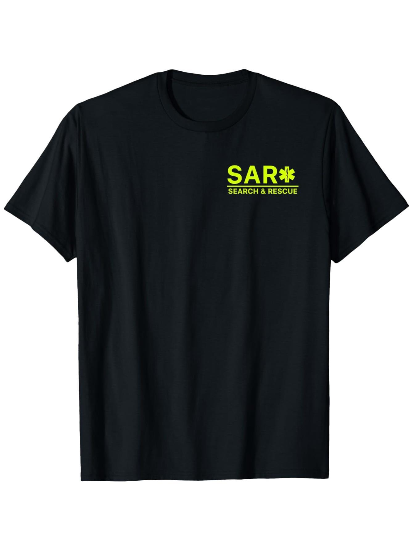 Men's Graphic T-Shirt SAR Search And Rescue Minimalist Neon Letter Emergency T Shirt