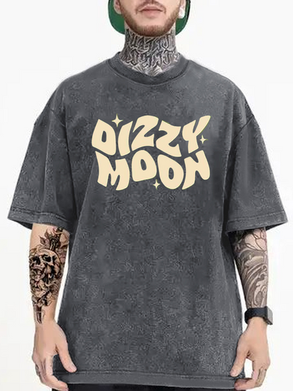 Men's Graphic T-Shirt Dizzy Moon Cream Letters With Bold Groovy Style T Shirt