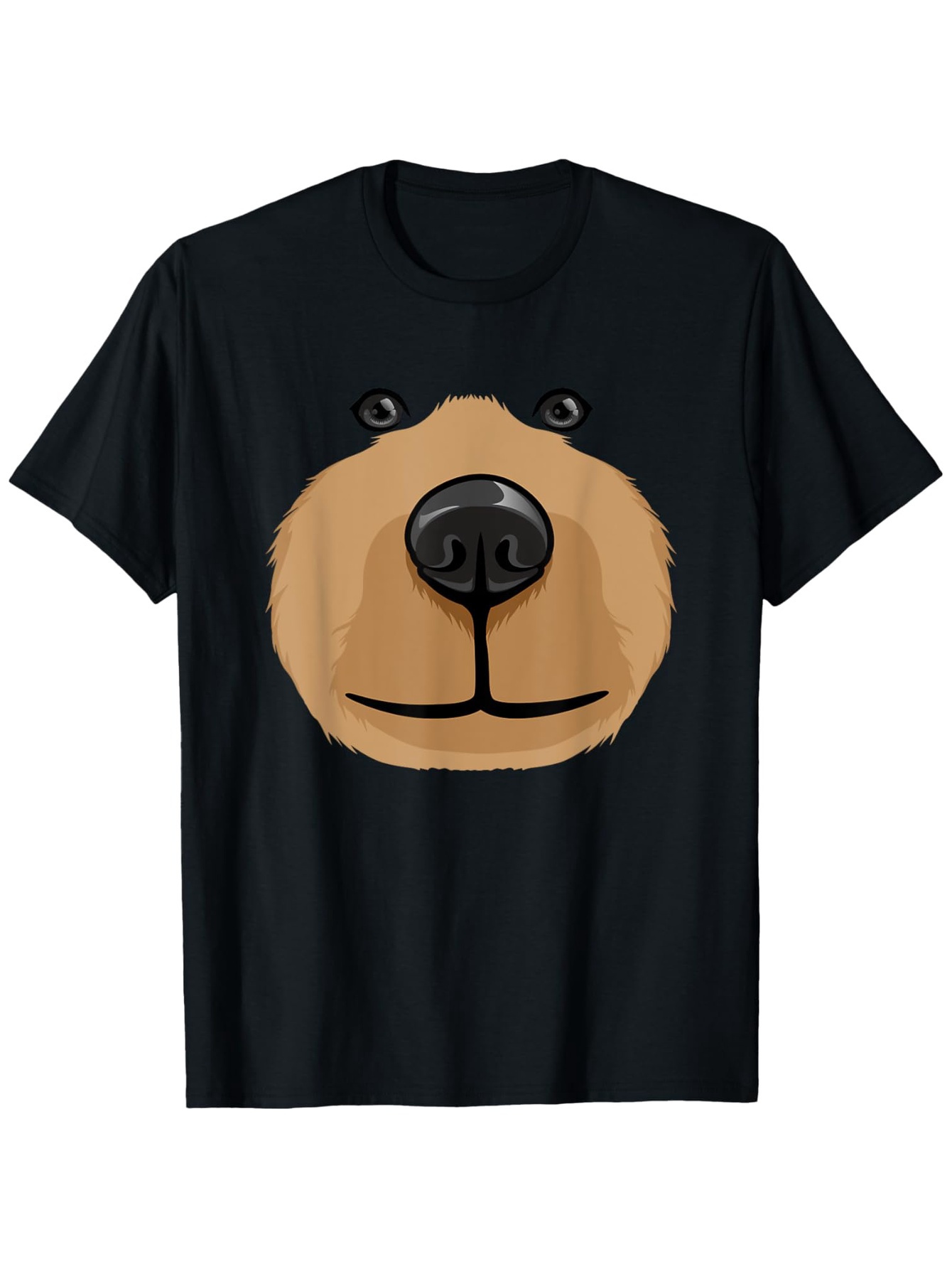 Men's Graphic T-Shirt Cute Minimalist Illustration Of Brown Animal Face Bear