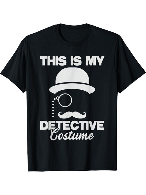 Men's Graphic T-Shirt This Is My Detective Costume Hat And Monocle Mustache Graphic Detective