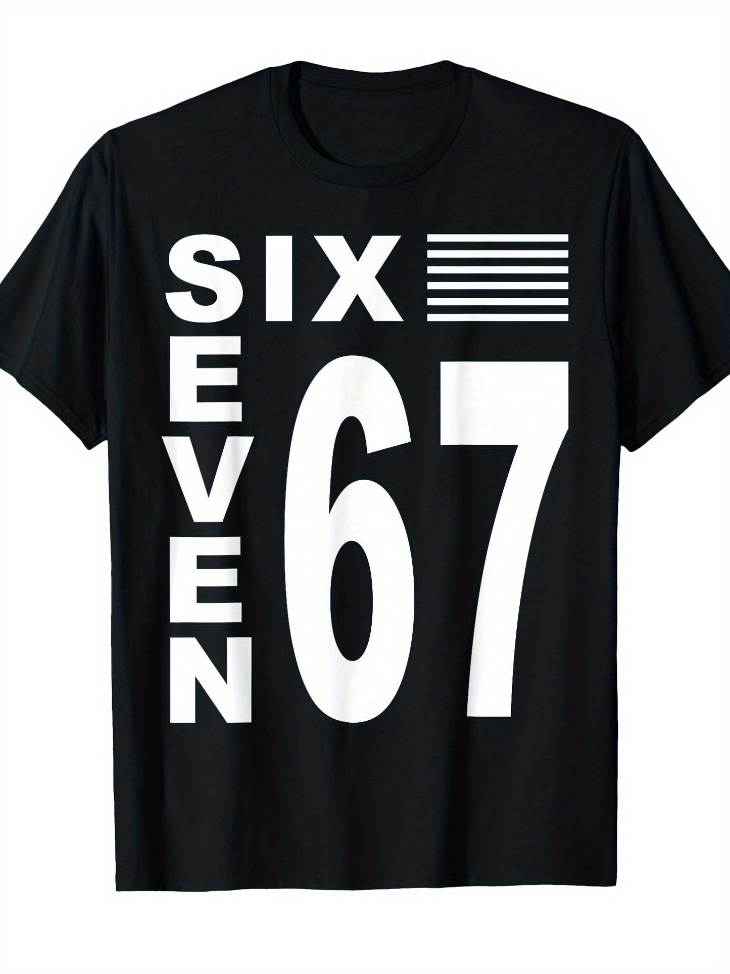 Men's Graphic T-Shirt Bold White Letters And Numbers With Graphic Elements Black T Shirt