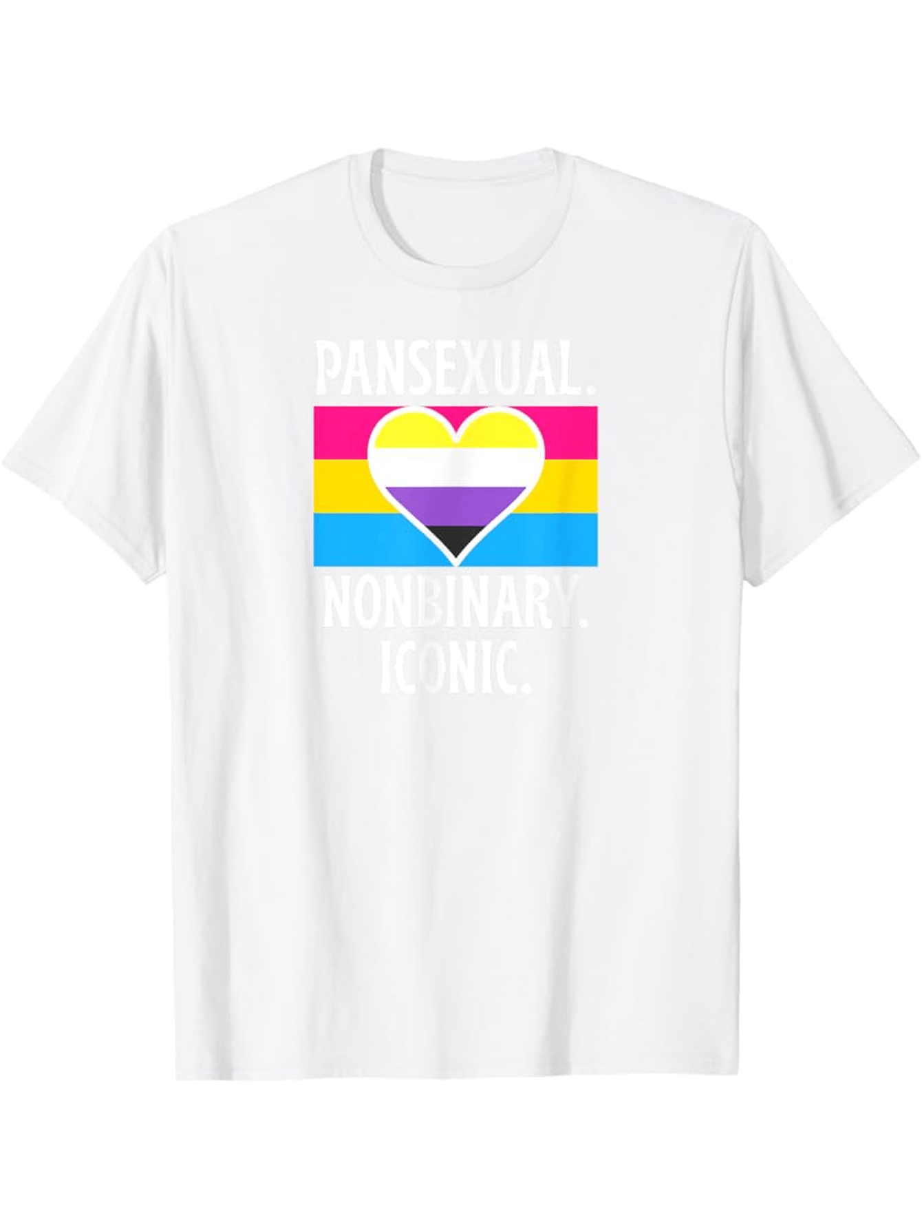 Men's Graphic T-Shirt Pansexual Nonbinary Pride Flag With Bold Heart Graphic