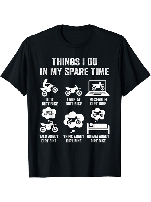Men's Graphic T-Shirt Things I Do In My Spare Time With Dirt Bike Illustration Motif