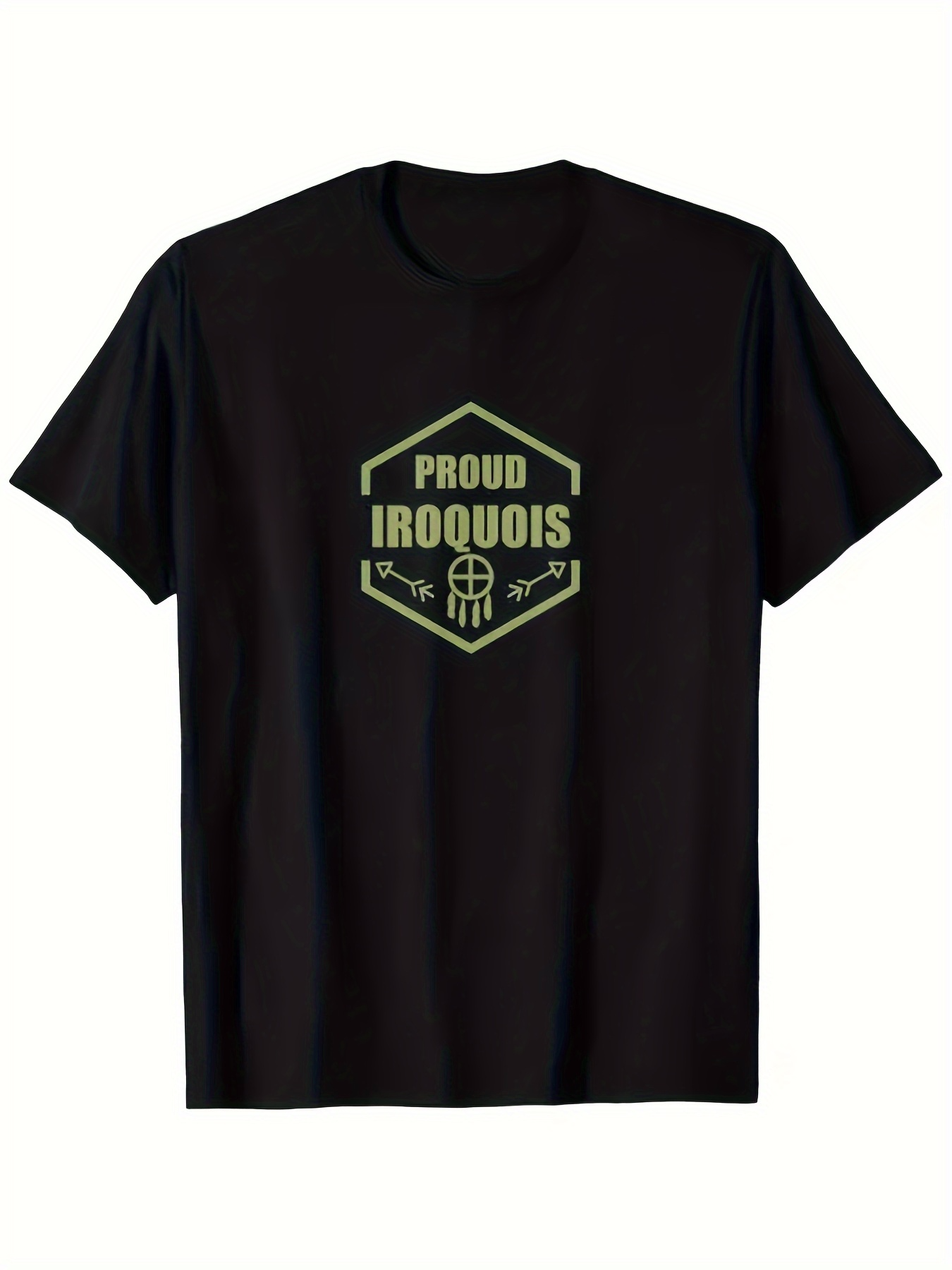 Men's Graphic T-Shirt Proud Iroquois Geometric Badge With Traditional Line Art Motif