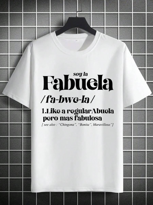 Men's Graphic T-Shirt Bold Black Lettering With Playful Typography Describing Linguistic Meaning Statement