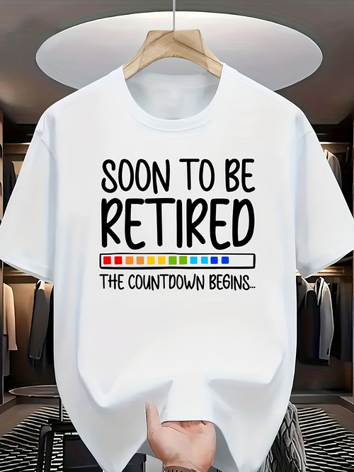 Men's Graphic T-Shirt Soon To Be Retired Countdown Bar With Playful Colored Squares T Shirt